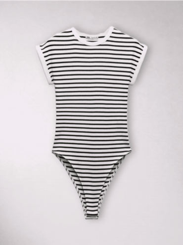 Body Blanco Rayas Negras Zara