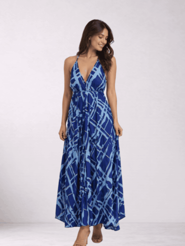 Vestido BLE Azul Marino con Dorado