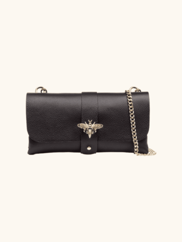 Bolso Bandolero Cuero Negro