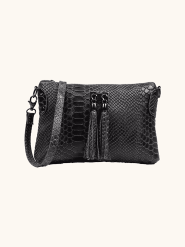 Bolso Bandolero Cuero Negro