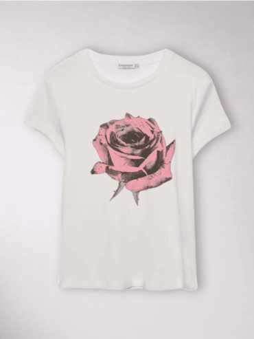 Camiseta Blanca Rosa