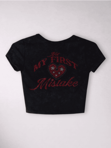 Camiseta Corta Negra Pedrería