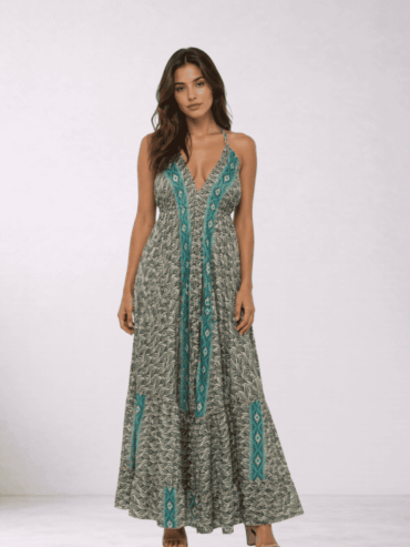 Vestido BLE Azul Turquesa con Negro
