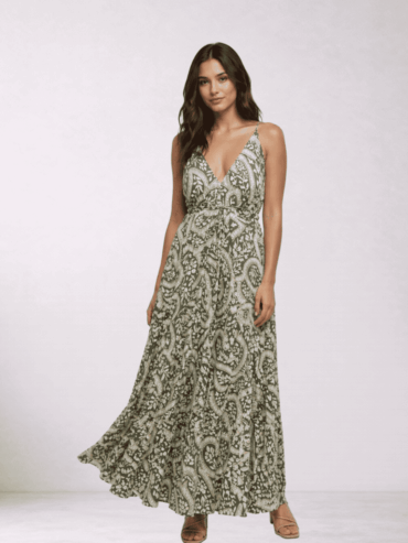 Vestido BLE Verde Oliva con Blanco