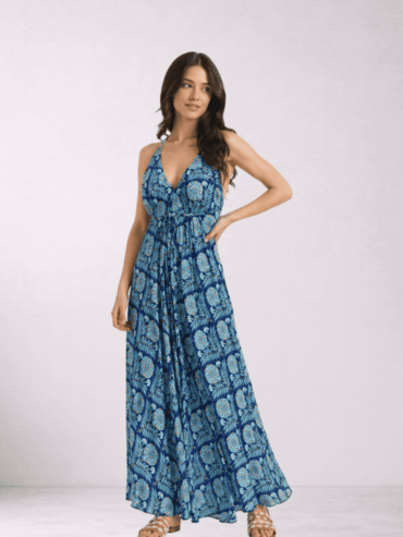 Vestido BLE Azul Oscuro y Dorado