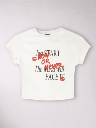 Camiseta Corta Blanca Besos