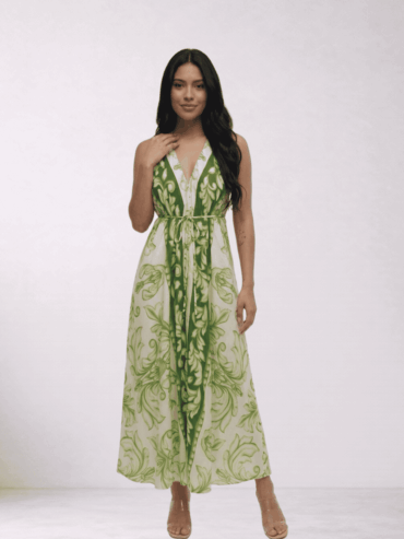 Vestido BLE Verde con Blanco