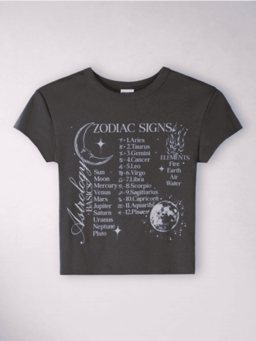Camiseta Corta Gris y Azul