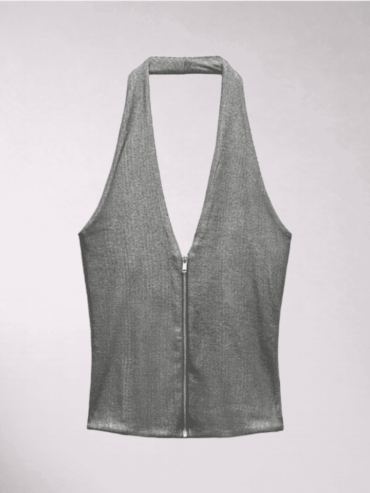 Top Brillante Gris Zara
