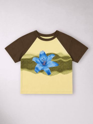 Camiseta Corta Amarillo Flor