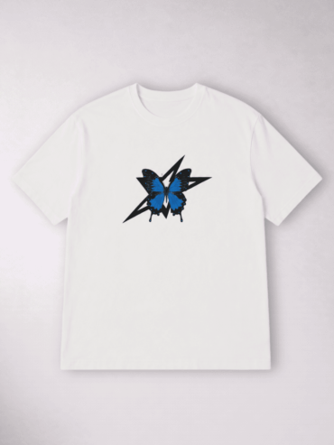 Camiseta Oversize Mariposa Azul