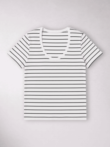 Camiseta Blanca Rayas MNG