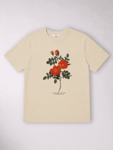 Camiseta Beige Flores MNG