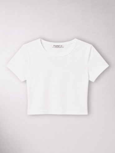 Camiseta Corta Blanca Stradivarius