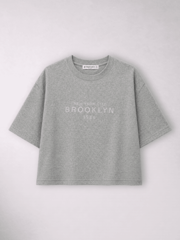 Camiseta Gris Brillo Stradivarius