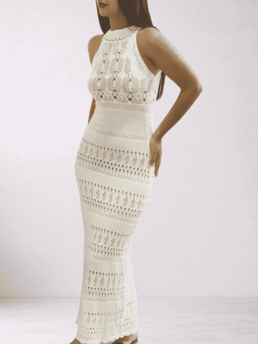 Vestido Largo Tejido Blanco