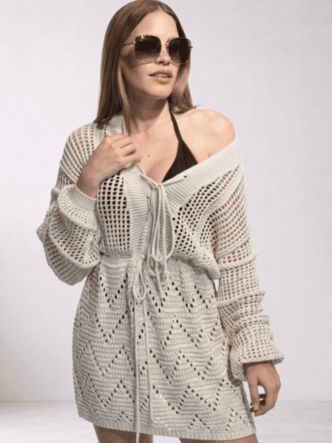 Vestido Corto Tejido Crochet