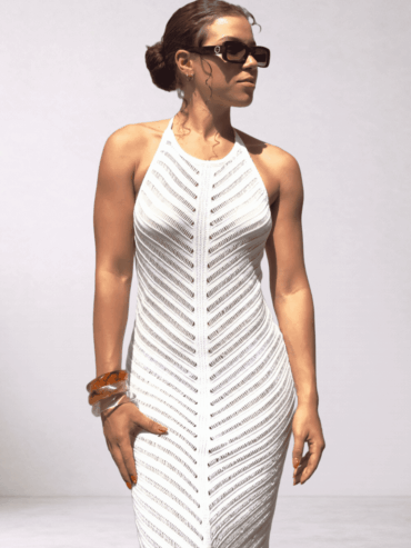 Vestido Midi Tejido Blanco