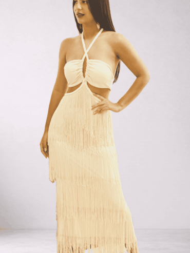 Vestido Largo Flecos