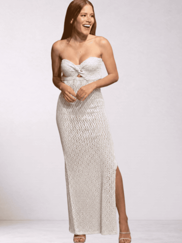 Vestido Maxi Tejido Marfil