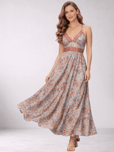 Vestido Estampado Floral Rosa