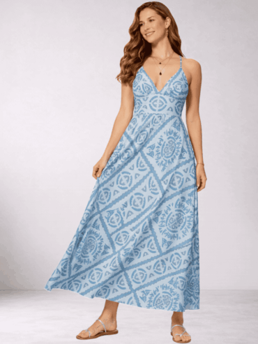 Vestido Estampado Azul