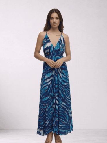 Vestido BLE Azul con Dorado