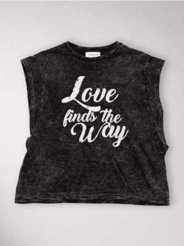 Camiseta Sin Mangas Gris y Blanco