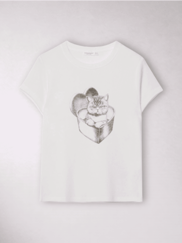 Camiseta Blanca Gato