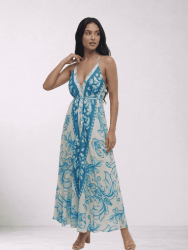 Vestido BLE Azul con Blanco