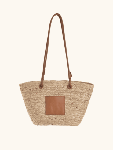 Bolso de Playa Tejido Beige y Camel