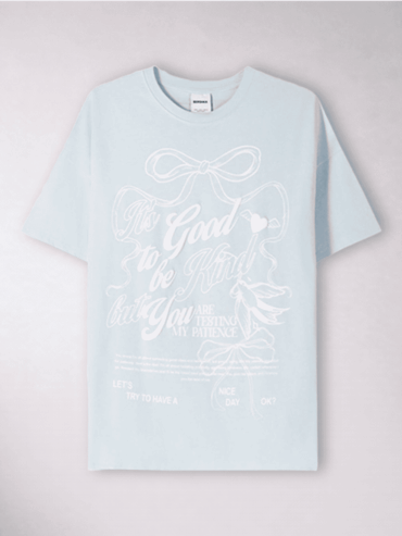 Camiseta Oversize Azul Pastel