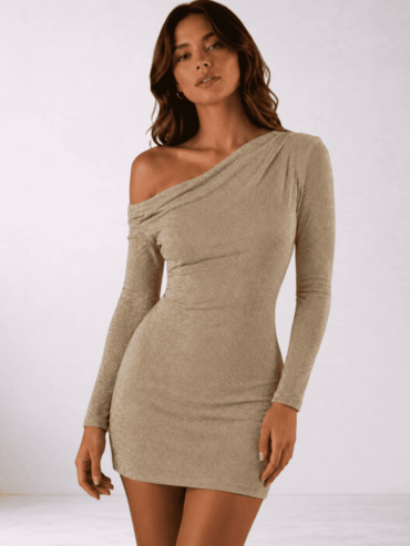 Mini Vestido Dorado Zara