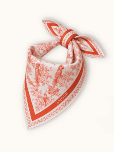 Bandana Toile de Jouy Aves Rojo