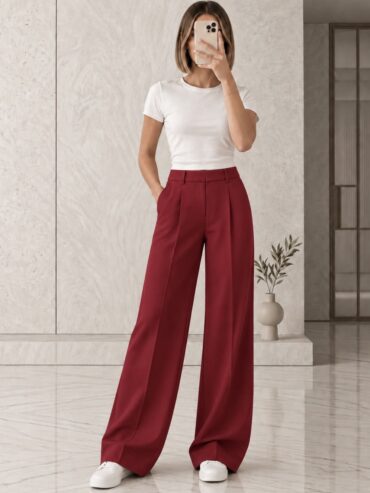 Pantalón de Vestir Rojo Zara