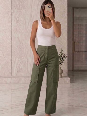 Pantalón Cargo Verde Olivo Zara