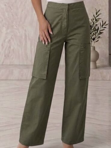 Pantalón Cargo Verde Olivo Zara