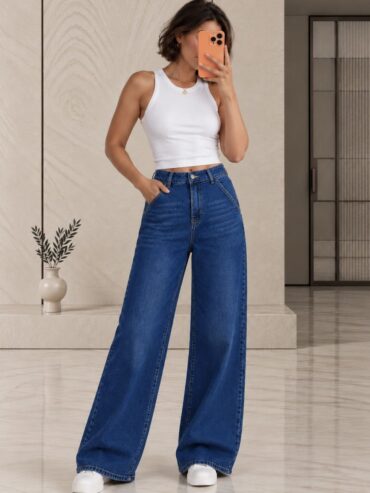 Pantalón Ancho Bolsillos Diagonales TopModel