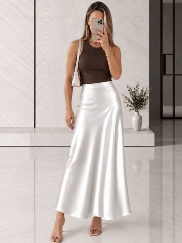Falda Maxi Satinada Zara