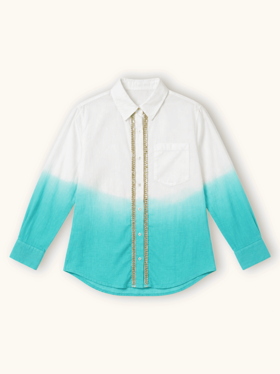 Camisa Blanca & Turquesa BLE - Imagen 2