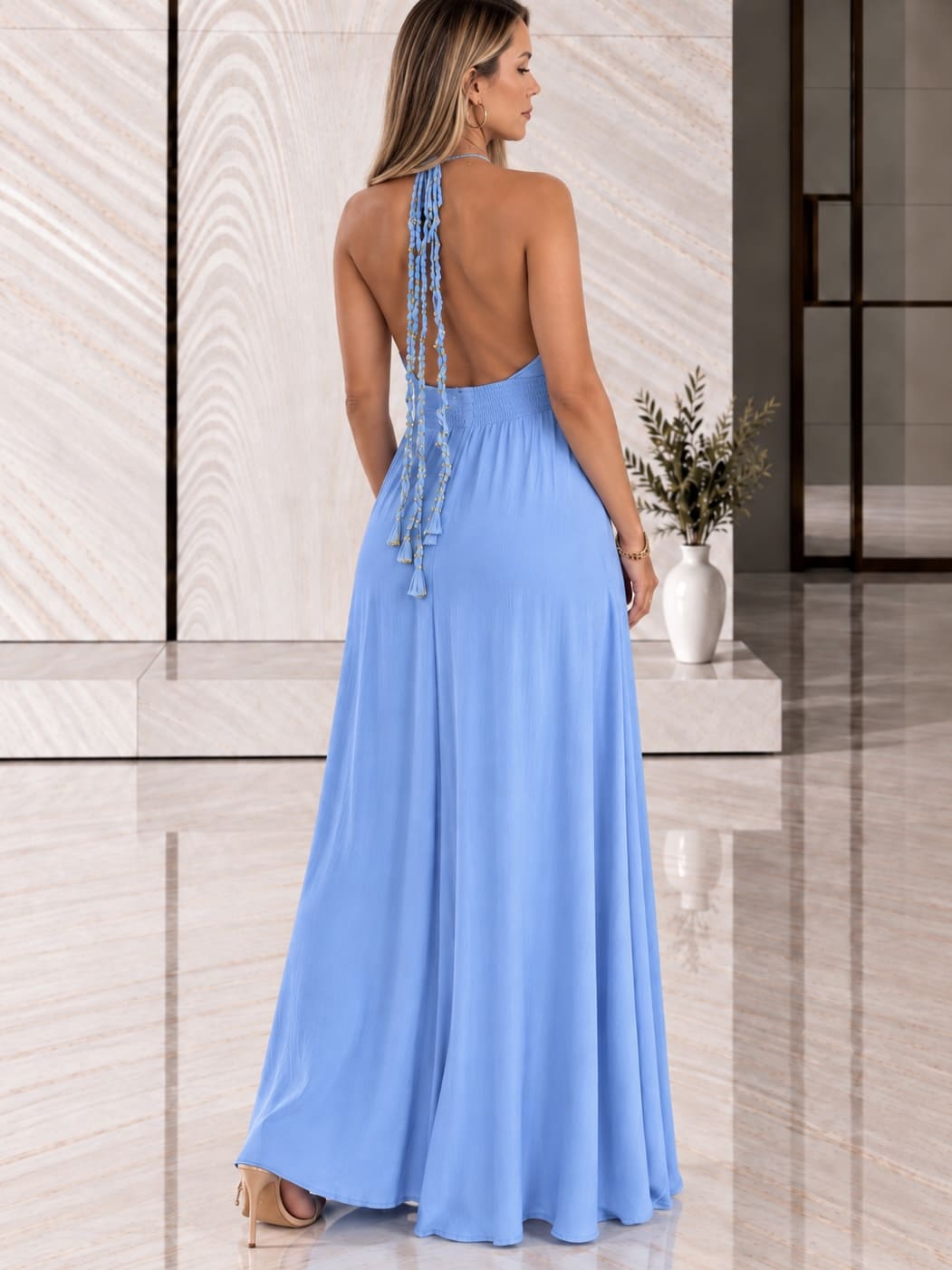 Vestido Largo Azul Cielo BLE - Imagen 2
