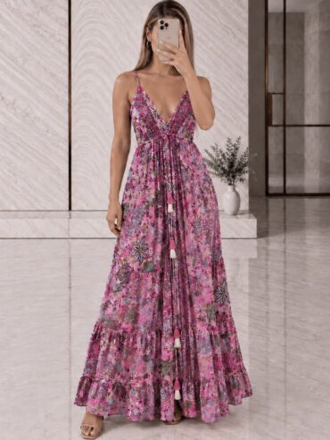 Vestido Largo Rosa Magenta