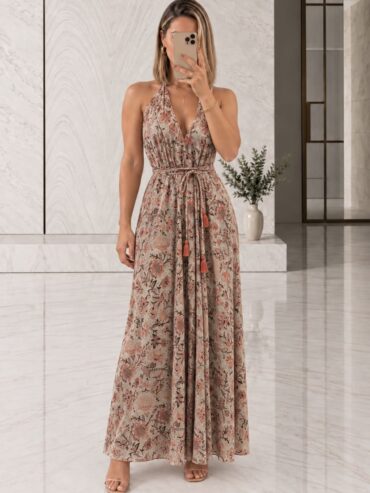 Vestido Largo Estampado Floral