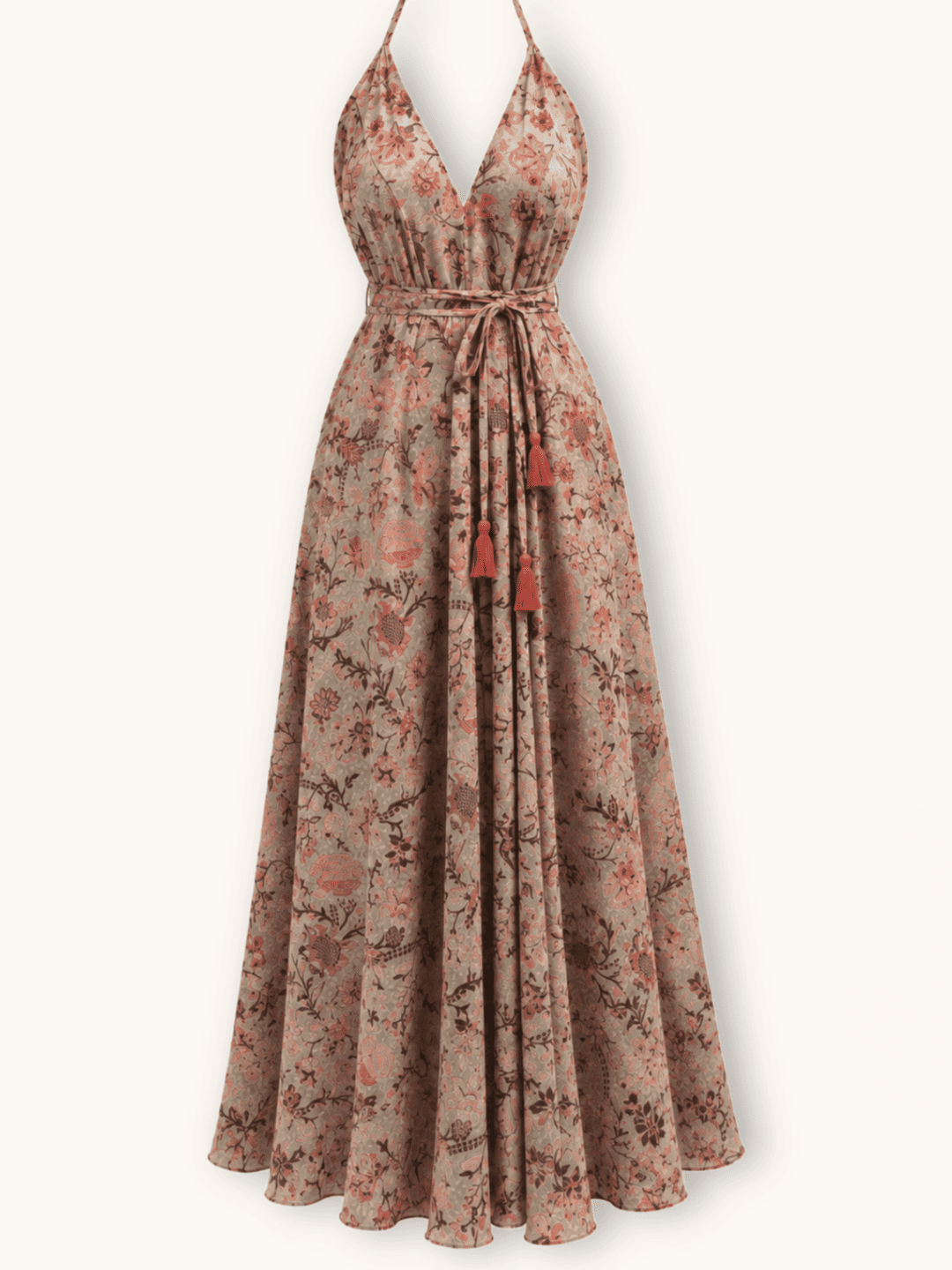 Vestido Largo Estampado Floral - Imagen 3