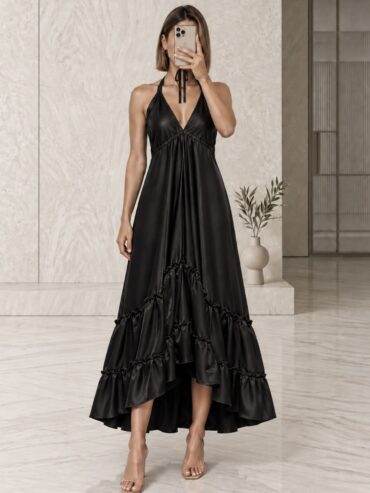 Vestido Satén Negro