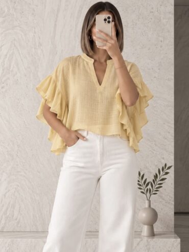 Camisa Amarillo Pastel Zara