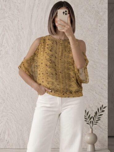Blusa Mostaza Estilo Boho