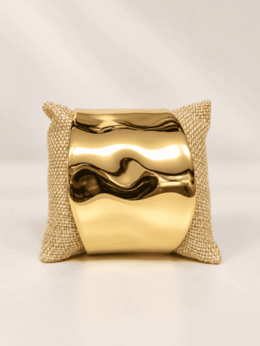 Brazalete Cuff Dorado Ondulado
