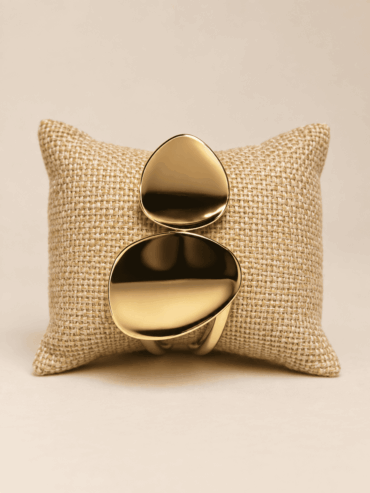 Brazalete Dorado Doble Ovalado