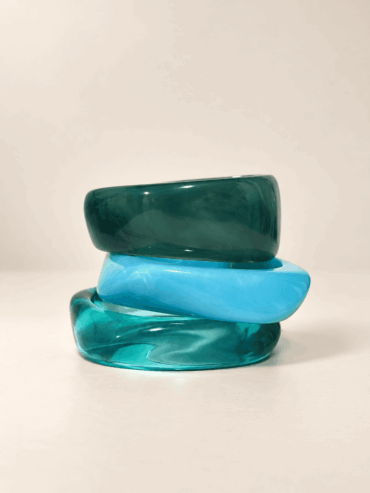 Set de Brazaletes Resina Tonos Marinos